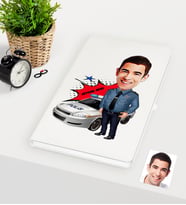 BK Gift Kişiye Özel Bay Trafik Polisi Karikatürlü Beyaz Defter - 2