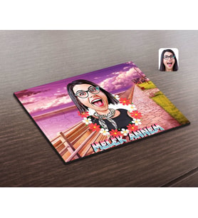 BK Gift Kişiye Özel Melek Annem Karikatürlü Ahşap Puzzle-1