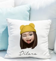 Emoji Kız Stiker Yastığı Kişiye Özel