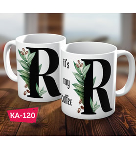 R Harf Baskılı Hediyelik Kahve Kupa Bardak