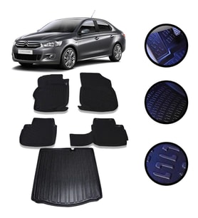 Citroen C-Elysee 2012-2021 Arası 4D Havuzlu Oto Paspas Bagaj Set