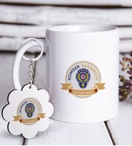 BK Gift Kişiye Özel Mesleki Komiser Yardımcısı Beyaz Kupa ve Anahtarlık Hediye Seti-1 (Model 1)