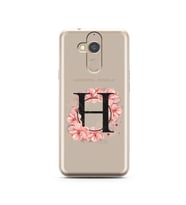Pembe Çiçekli Harf Tasarım Süper Şeffaf Silikon Telefon Kılıfı General Mobile GM