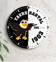 BK Gift Kişiye Özel Yavru Kartal Ahşap Duvar Saati  2