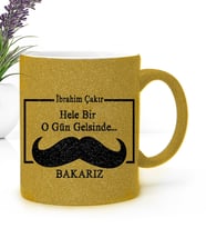 BK Gift Kişiye Özel Babalar Günü Temalı Altın Simli Kupa Bardak 31470