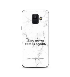 Samsung A6 (2018) Beyaz Mermer Söz Tasarımlı Telefon Kılıfı