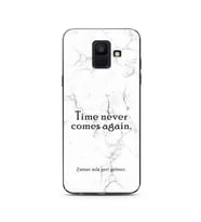 Samsung A6 (2018) Beyaz Mermer Söz Tasarımlı Telefon Kılıfı