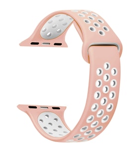 Microsonic Apple Watch Series 5 40mm Rainbow Sport Band Kordon Pembe Beyaz