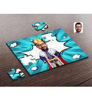 BK Gift Kişiye Özel Kral Karikatürlü Ahşap Puzzle-1