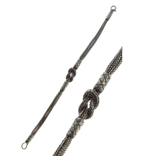 Söğütlü Silver Gümüş kazaziye örgü erkek bileklik
