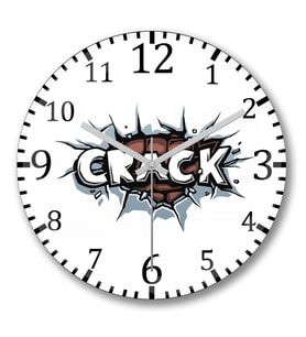 Crack Duvar Saati Bombeli Gercek Cam
