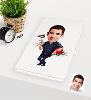 BK Gift Kişiye Özel Bay Polis Karikatürlü Beyaz Defter - 2