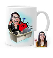 BK Gift Kişiye Özel Bayan Ceo Karikatür Beyaz Kupa Bardak  1