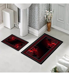 Banyo Halısı Ikili Klozet Takımı Kaymaz Tabanlı (60 xm x 100 cm + 40 cm x 60 cm) 