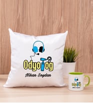 Odyolog Kare Yastık ve Yeşil Kupa Bardak