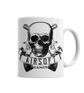 Airsoft Gamer White Kupa Bardak Porselen