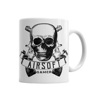 Airsoft Gamer White Kupa Bardak Porselen