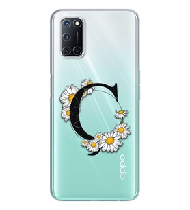 Papatya Harf Tasarım Süper Şeffaf Silikon Telefon Kılıfı Oppo A52-A72 Ç-Harfi
