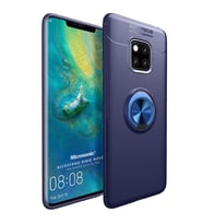 Microsonic Huawei Mate 20 Pro Kılıf Kickstand Ring Holder Lacivert
