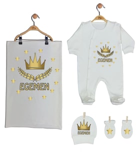 Pia Baby Gl 1920-03 İsme Özel Battaniyeli Tulum Set