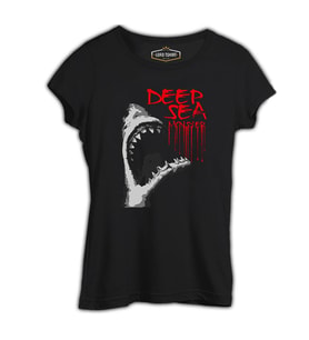 Köpek Balığı - Sea Siyah Kadın Tshirt