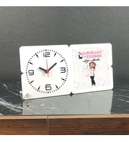 Laborant Veteriner Ahşap Masa Saati