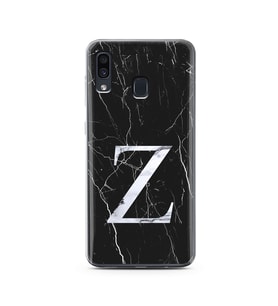 Samsung A30 Siyah Mermer Harf Tasarımlı Telefon Kılıfı Z-Harfi 