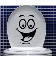 Klozet Banyo Sticker Komik Resim 3