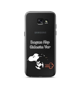 Snoopy Tasarımlı Süper Şeffaf Silikon Telefon Kılıfı Samsung A5 (2015)