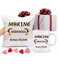 Makine Mühendisi Bardağı ve Yastığı Hediye Seti (Model 1)