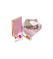 Özel Kadife Kaplı Sandık Kuranı Kerim Dini Hediyelik Set (Pembe)