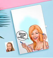 BK Gift Kişiye Özel Bayan Kolay Yetişmiyor Karikatürlü Beyaz Defter-7