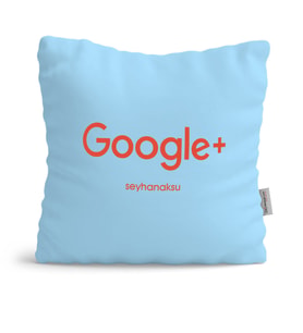 BK Gift Kişiye Özel Google Plus Mavi Yastık