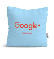 BK Gift Kişiye Özel Google Plus Mavi Yastık
