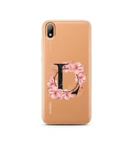 Pembe Çiçekli Harf Tasarım Süper Şeffaf Silikon Telefon Kılıfı Huawei Y5 2019 L-