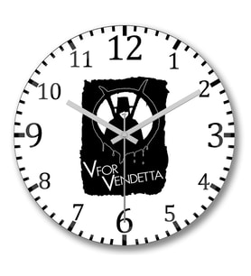 V For Vendetta Duvar Saati Bombeli Gercek Cam