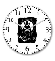 V For Vendetta Duvar Saati Bombeli Gercek Cam