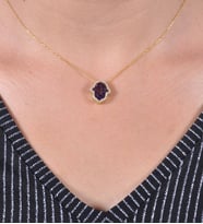 Zirkon Taşlı El Model Gümüş Bayan Kolye