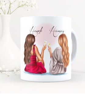 BK Gift Kişiye Özel En İyi Dost Beyaz Kupa Bardak-3