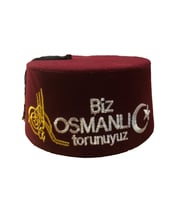 Biz Osmanlı Torunuyuz Fesi Özel Hediyelik Fes (Bordo)