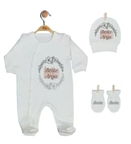 Pia Baby Gl 1908-01 İsme Özel Üçlü Tulum Set