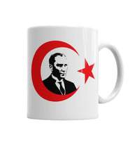 Mustafa Kemal Atatürk Türkbayrağı  Kupa Bardak Porselen