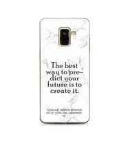 Samsung A8 Plus Beyaz Mermer Söz Tasarımlı Telefon Kılıfı