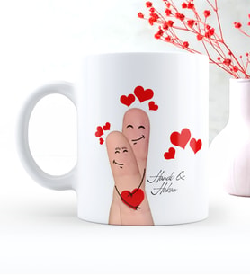 BK Gift Kişiye Özel Sevgililer Günü Temalı Beyaz Kupa Bardak - 5