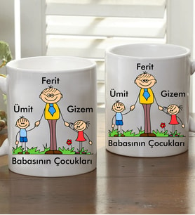 Kişiye Özel Babasının Çocukları Kupa Bardak