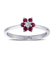 Lova Pırlantalı Yakut Papatya Yüzük - 1020244