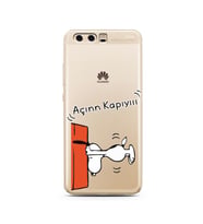 Snoopy Tasarımlı Süper Şeffaf Silikon Telefon Kılıfı Huawei P10 