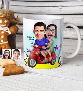 BK Gift Kişiye Özel Sevgililer Karikatürlü Beyaz Kupa Bardak  10