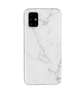 Kılıfland Samsung Galaxy A51 Kılıf Silikon Resimli Kapak Beyaz Açık Mermem Stok 1293