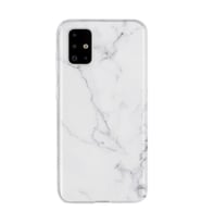 Kılıfland Samsung Galaxy A51 Kılıf Silikon Resimli Kapak Beyaz Açık Mermem Stok 1293